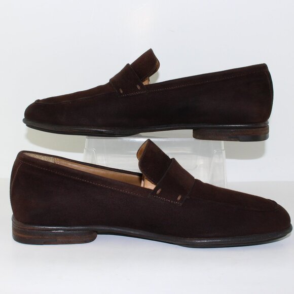 Louis Vuitton Brown Suede Leather Loafer Slip One Shoe (8.5 US) - Picture 8 of 14